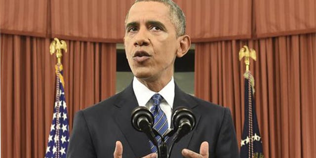 President Barack Obama addresses the nation from the Oval Office at the White House in Washington, Sunday night, Dec. 6, 2016. The address comes as recent attacks in Paris and California have raised concerns that the U.S. and other countries arent doing enough to prevent terror attacks. (Saul Loeb/Pool Photo via AP)