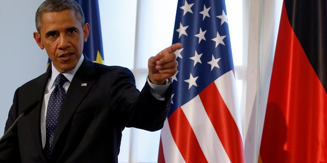 June 19, 2013: President Obama delivers a dinner speech at the Charlottenburg palace in Berlin.