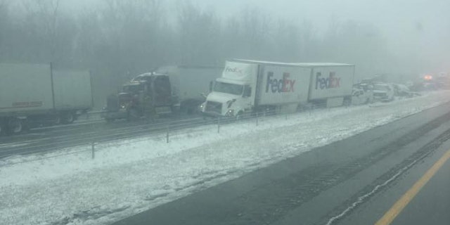 A snow squall caused a pileup involving 81 vehicles on Interstate 71 in Ohio.