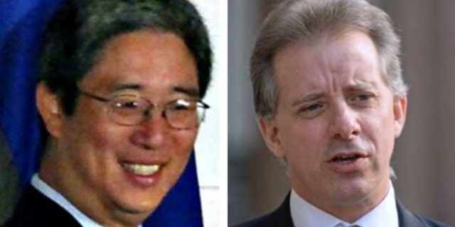 Senior Justice Department official Bruce Ohr, left, continued to communicate with former British spy Christopher Steele, right, even after the FBI cut ties with him.