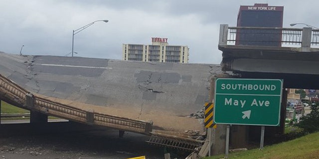 May 19, 2016: A bridge over the Northwest Expressway collapsed in Oklahoma City.