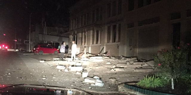Earthquake damage in Cushing, Oklahoma.