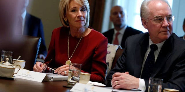 FILE: U.S. Secretary of Education Betsy DeVos and Secretary of Health and Human Services Tom Price