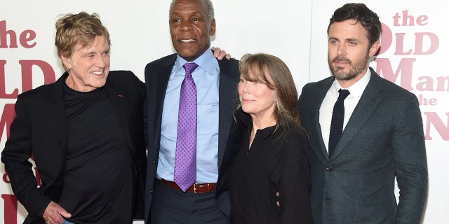 Redford with some the film's cast, Danny Glover, Sissy Spacek and Casey Affleck.