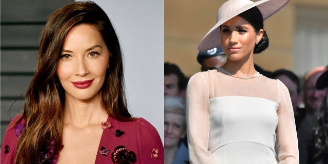 Olivia Munn, left, calls out Meghan Markle's sister, Samantha, over her recent comments.