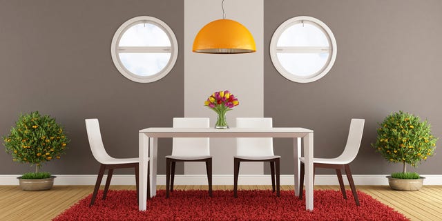 White dining room modern house