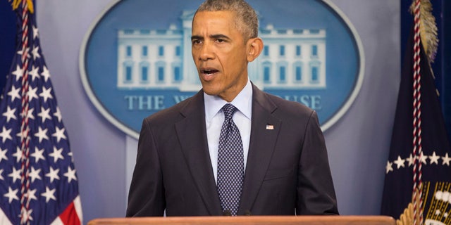 President Barack Obama speaks about the massacre at a nightclub in Orlando that claimed 50 lives during a news conference at the White House in Washington, Sunday, June 12, 2016. (AP Photo/Pablo Martinez Monsivais)