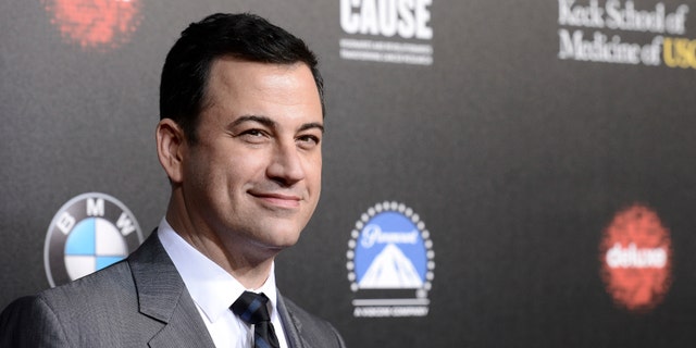 In this March 20, 2014, file photo, television personality and event host Jimmy Kimmel attends the 2nd Annual "Rebels With a Cause" Gala benefiting the USC Center for Applied Molecular Medicine at Paramount Pictures Studios in Los Angeles.