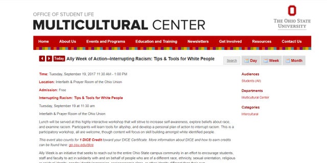 The session, titled "Interrupting Racism: Tips & Tools for White People,” was part of the university’s ongoing “Ally Week of Action."