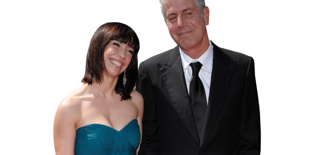 Bourdain married his ex-wife Ottavia Busia in 2007 and the couple split in 2016. Here the couple are pictured together in 2009.