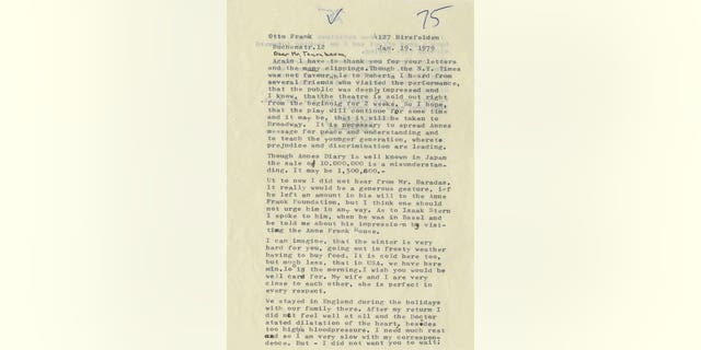 Otto Frank's message for peace.