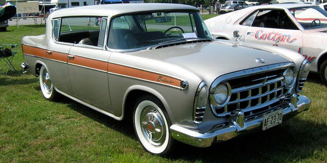 Whitewall tires are found on this 1957 Rambler Rebel.
