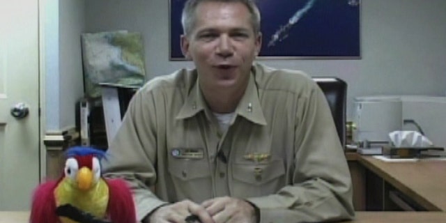 FILE: Capt. Owen Honors of the USS Enterprise aircraft carrier is pictured in an unidentified location in this still image taken from a video.