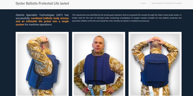 (Oyster Ballistic Projected Life Jacket screenshot from http://atlantiscorp.co.za)