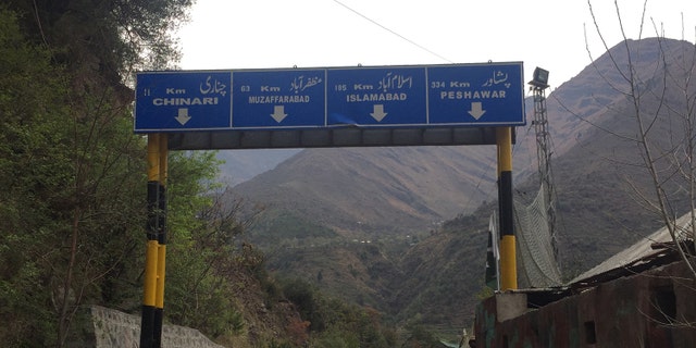 The "Line of Control" on the Pakistan side of the Indian border, Jammu and Kashmir