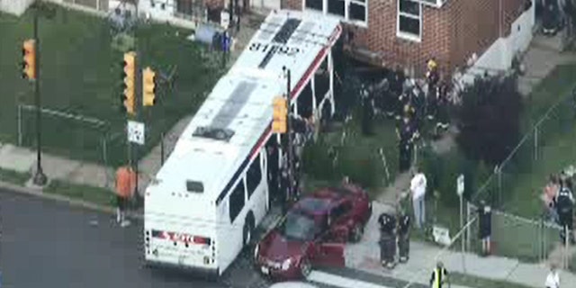 James Robert Derbyshire, 52, was killed when a public transit bus jumped a curb and ran into his son's house Thursday in Philadelphia.