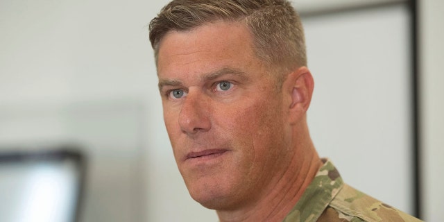 Letterkenny Army Depot Commander Col. Stephen Ledbetter, leads a press conference about an explosion in a paint shop that injured workers Thursday morning, July 19, 2018 at Letterkenny Army Depot, in Chambersburg, Pa.