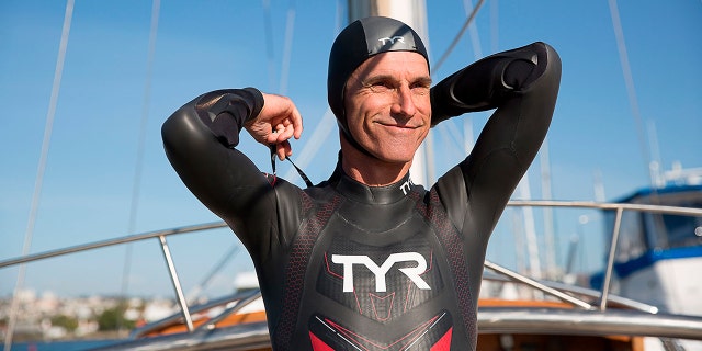 Ben Lecomte set off from Japan to San Francisco on Tuesday. His journey is expected to last at least six months.