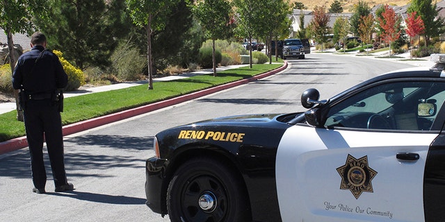 Reno Police block off a residential street Oct. 2, 2017.