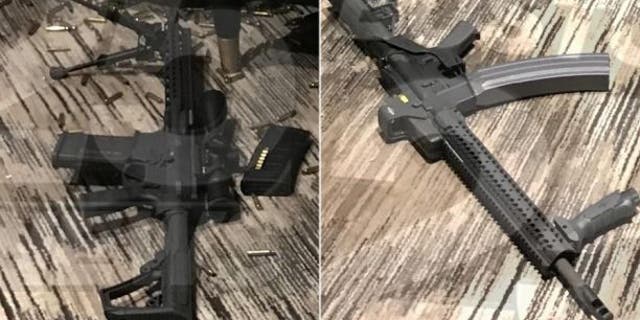 Images of two weapons used by Stephen Paddock during the Las Vegas massacre.