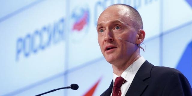 Carter Page, ad hoc advisor to then-candidate Donald Trump, addressed the audience at a presentation in Moscow, Russia on December 12, 2016.