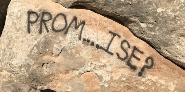 The graffiti on the rocks at the Colorado National Monument.
