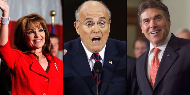 Sarah Palin, Rudy Giuliani and Rick Perry are considering jumping into the 2012 presidential race. (AP/Reuters/AP)