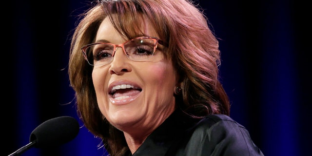 Jan. 24, 2015: Former Alaska Gov. Sarah Palin speaks during the Freedom Summit in Des Moines, Iowa. (AP)