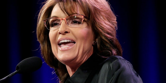 Jan. 24, 2015: Former Alaska Gov. Sarah Palin speaks during the Freedom Summit in Des Moines, Iowa. (AP)
