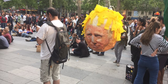 Anti Trump protest Place de la Republique.