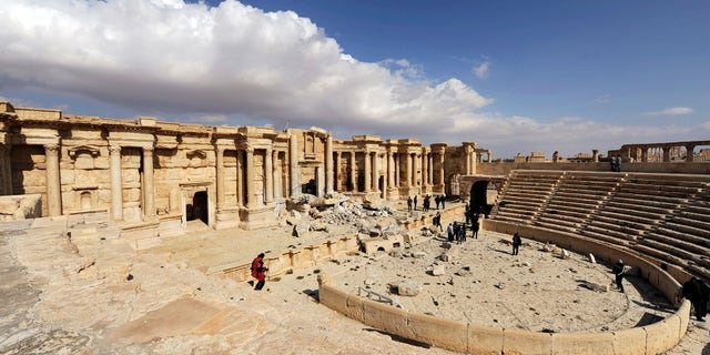 Palmyra's amphitheater after the ISIS terror group occupied the city.