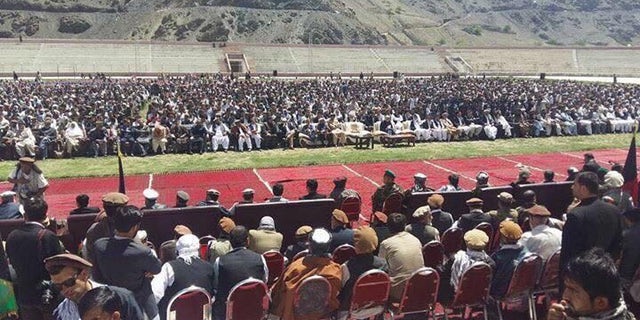 Afghanis assembled in Panjir province to mark the 25th anniversary of their nation's birth and the expulsion of Russian forces.