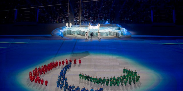 March 7, 2014: Actors perform at the Fisht Olympic stadium during the opening ceremony of the 2014 Winter Paralympics in Sochi, Russia. (AP/Pavel Golovkin)