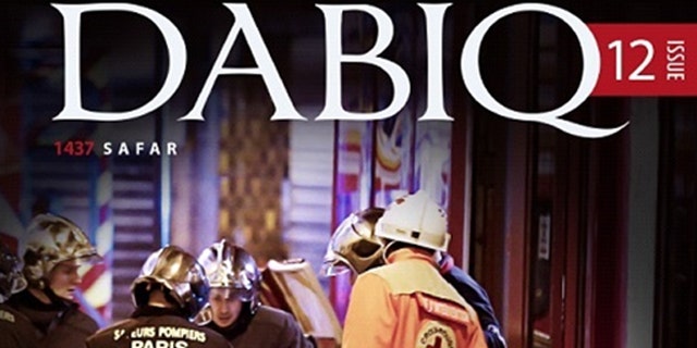 Shown here is the cover of the latest edition of ISIS' online magazine, Dabiq.