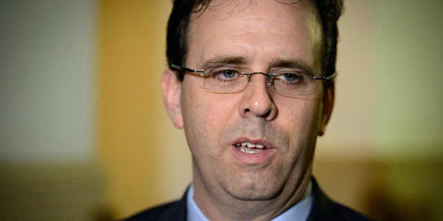 March 10, 2014: Rep. Pat Garofalo, R-Farmington, talks to the media after he apologized for a tweet.
