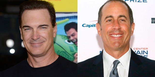 Actor Patrick Warburton (left) and comedian Jerry Seinfeld.