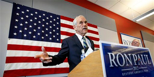 Rep. Ron Paul speaks during a news conference at his newly opened Iowa campaign office May 10 in Ankeny, Iowa.