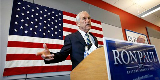 Rep. Ron Paul speaks during a news conference at his newly opened Iowa campaign office May 10 in Ankeny, Iowa.