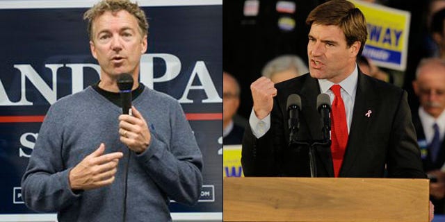 Shown here are Kentucky Republican Senate nominee Rand Paul, left, and Democratic nominee Jack Conway. (AP Photos)