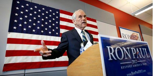 Tuesday: Rep. Ron Paul, R-Texas, speaks during a news conference at his newly opened Iowa campaign office in Ankeny, Iowa.