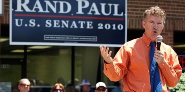 Rand Paul speaks to supporters at his Senate campaign headquarters in Florence, Ky., May 15. (AP Photo)