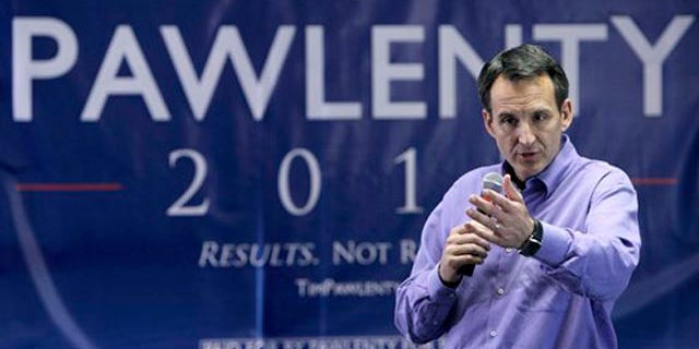 In this July 7 photo, Republican presidential candidate Tim Pawlenty speaks in Urbandale, Iowa.