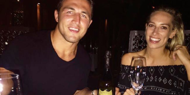 Phoebe and Sam Burgess on their recent honeymoon.