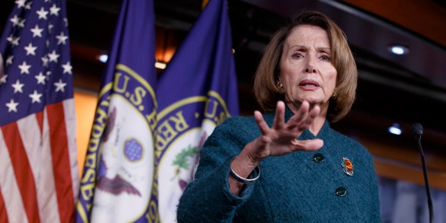 House Minority Leader Nancy Pelosi of Calif. responds to questions about President Donald Trump's actions and agenda, during a news conference on Capitol Hill in Washington, Thursday, Feb. 2, 2017. (AP Photo/J. Scott Applewhite)