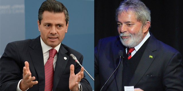 Mexican President Enrique Peña Nieto (Right), Former Brazilian President Luiz Inácio Lula da Silva (Left)