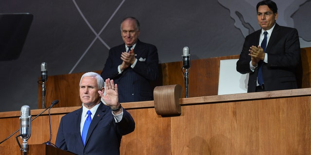 Vice President Mike Pence spoke at the United Nations to commemorate the vote 70 years ago toward the creation of Israel.
