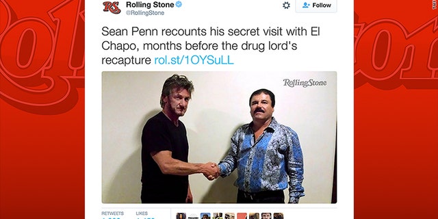 Penn, (l.), scored the interview while El Chapo, (r.), was on the run.