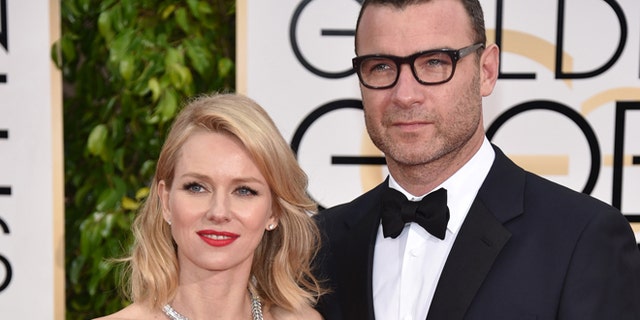 In this Jan. 11, 2015 file photo, Naomi Watts, left, and Liev Schreiber arrive at the 72nd annual Golden Globe Awards in Beverly Hills, Calif.