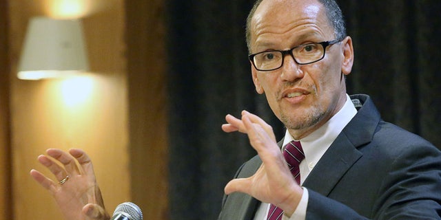 Aug. 18, 2014: Secretary of the U.S. Department of Labor Thomas Perez speaks to business and community leaders at a Los Angeles Area Chamber of Commerce event. (AP)