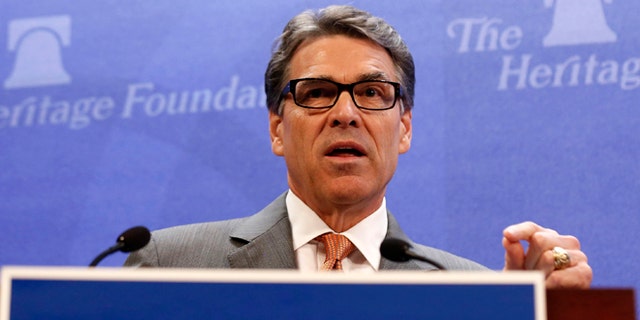 Aug. 21, 2014: Texas Gov. Rick Perry speaks about border security at the Heritage Foundation in Washington.